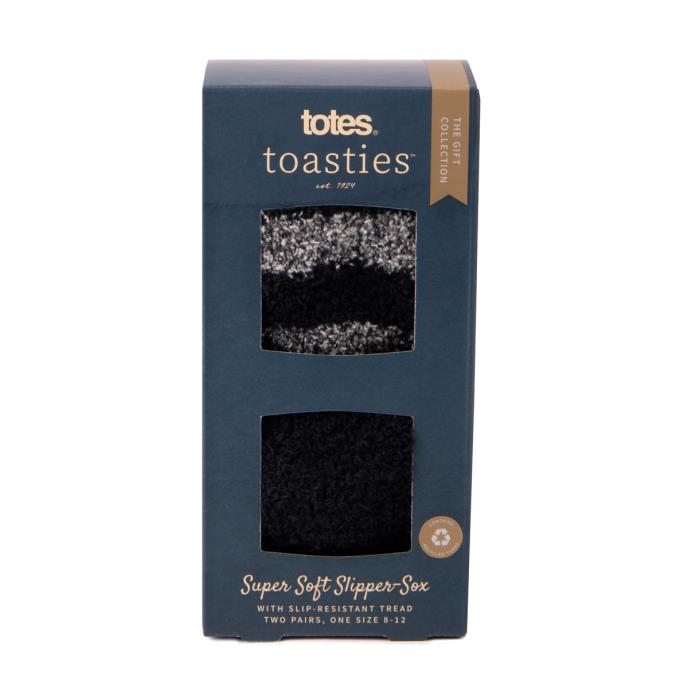 totes toasties Mens Supersoft Socks (Twin Pack)  Black/Grey Extra Image 6